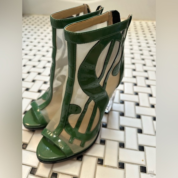 Katy Perry Collections Shoes - Katy Perry Collections Green and Cream Heels